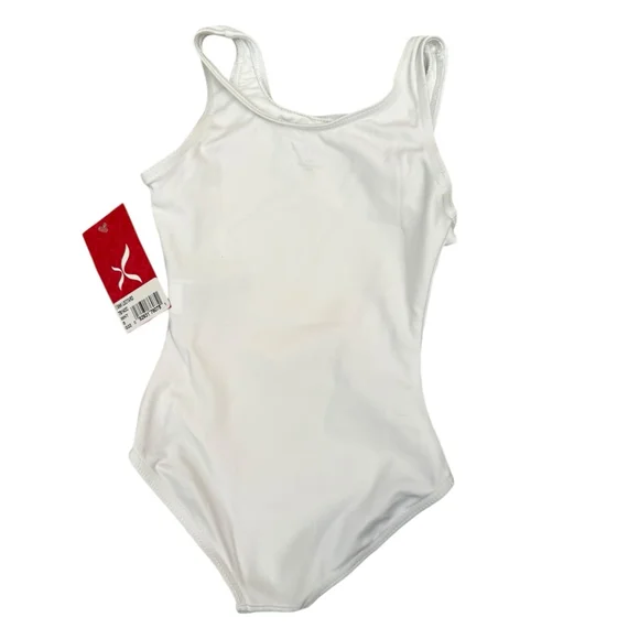 Capezio White Tank Leotard TB142C Size S Child Ballet Dance - Picture 3 of 5